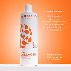 Purezero shampoo pump closeup highlighting easy dispensing and gentle cleanse