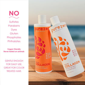 Purezero bottle in hand showing 12 oz scale for travel and daily use