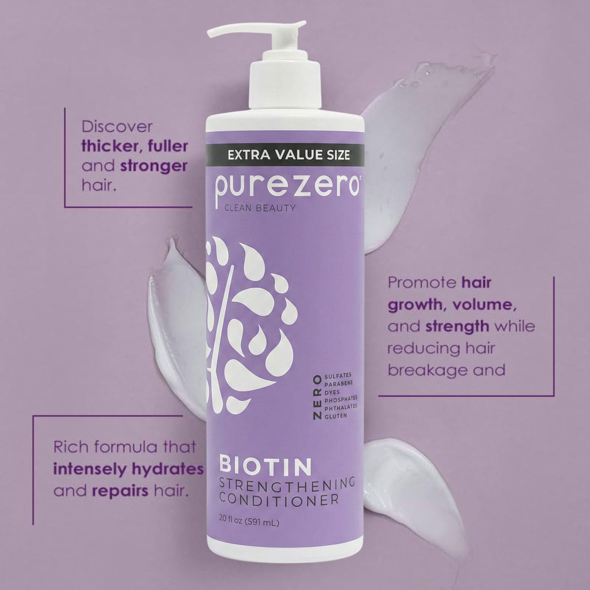 Purezero shampoo lather texture demonstrating gentle cleansing benefit