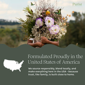 Purist jar beside hand illustrating size and travel-friendly benefit