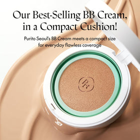PURITO close-up of cushion texture highlighting smooth blendability and coverage