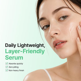PURITO applying serum to cheek to soothe redness and relieve irritation benefit