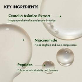 PURITO serum spread on skin highlighting quick absorption benefits