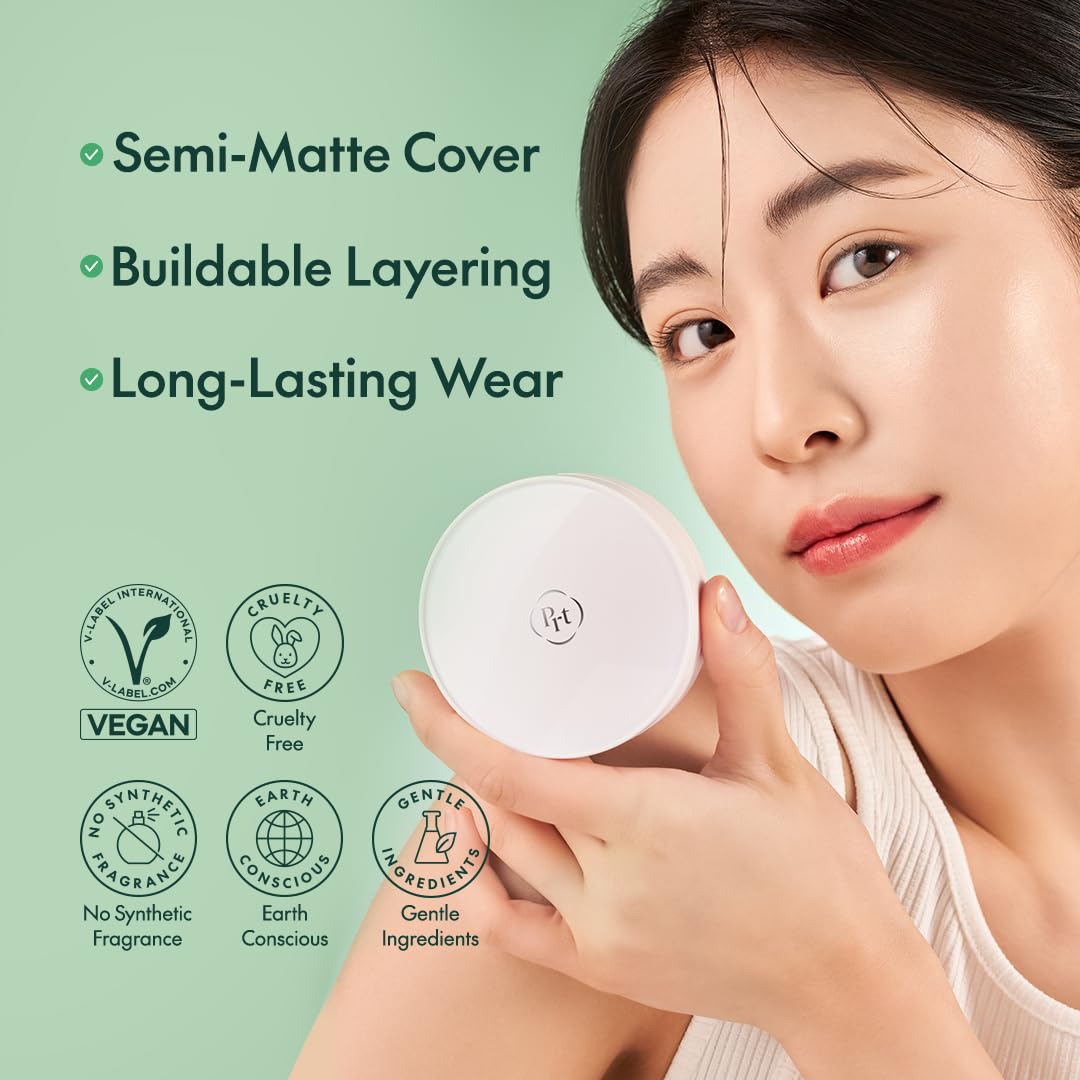 PURITO cushion open with puff applicator visible, easy on-the-go application benefit