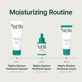 PURITO serum applied in morning routine promoting dewy base and quick layering