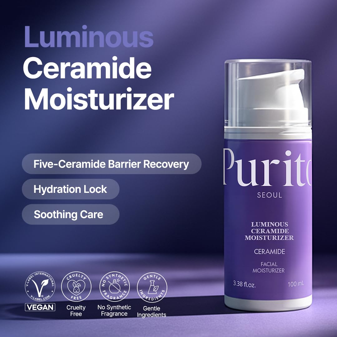 PURITO cream texture close-up highlighting lightweight, nourishing feel