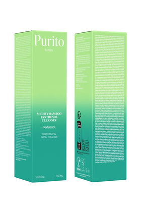 PURITO bottle on bathroom shelf suggesting daily routine benefit