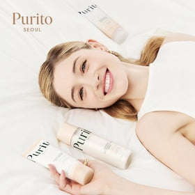 PURITO toner on cotton pad showing gentle application and effective removal