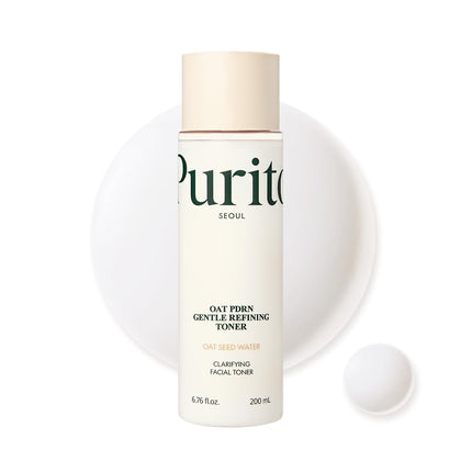 PURITO front bottle view showing clean toner packaging and hydration benefit
