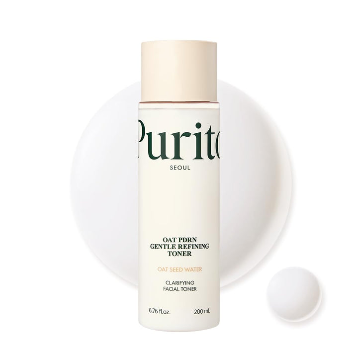 PURITO front bottle view showing clean toner packaging and hydration benefit