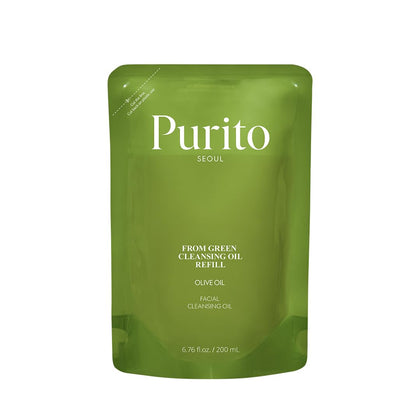 PURITO refill pouch front packaging showing product details and sustainability benefit