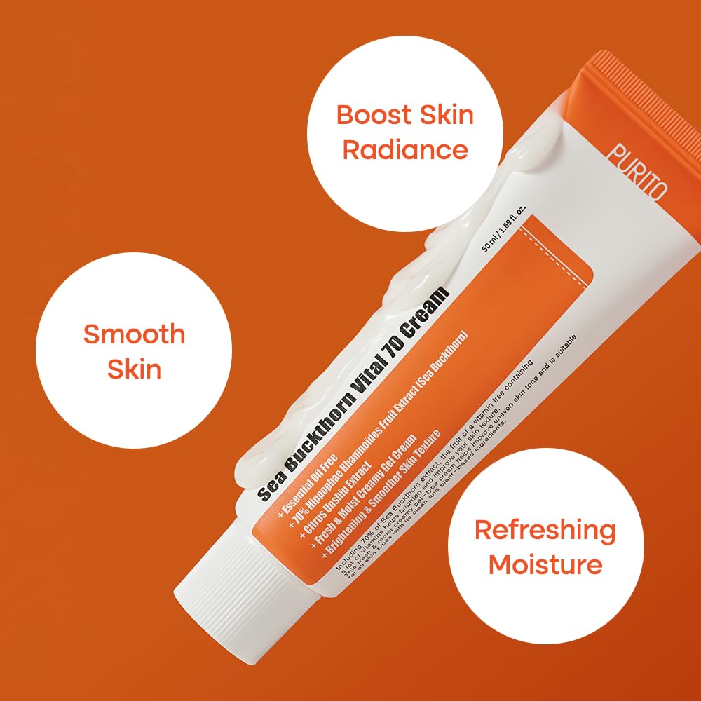 PURITO ingredient label highlighting sea buckthorn concentration and vitamins