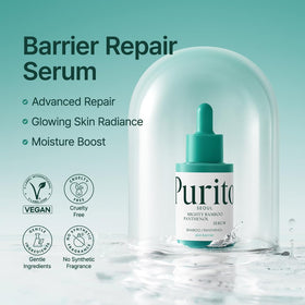 PURITO serum droplet texture closeup highlighting fast absorption and hydration
