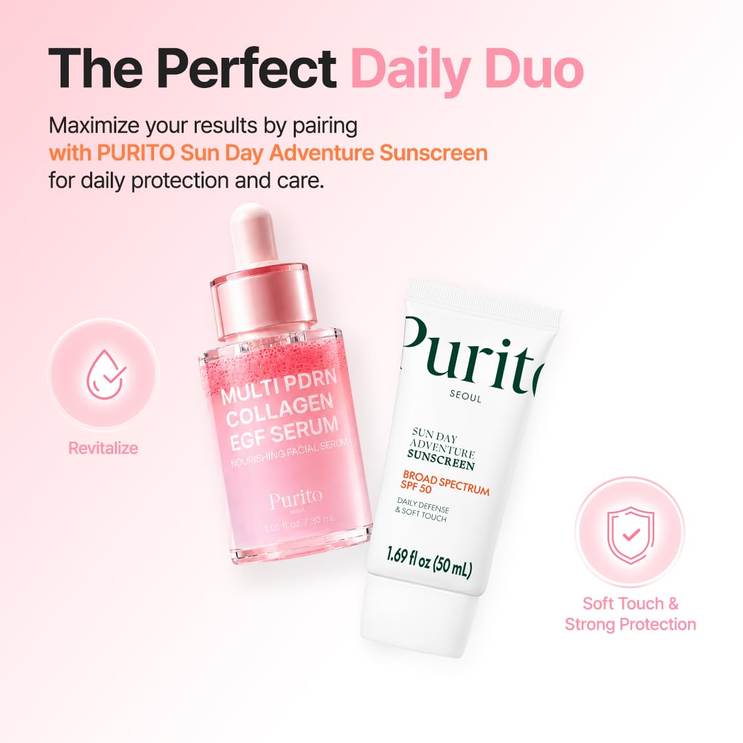 PURITO serum on hand illustrating smooth spread and instant hydration