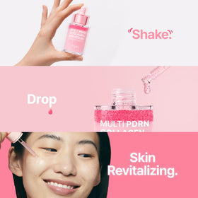 PURITO bottle staged on bathroom counter for nighttime skincare ritual