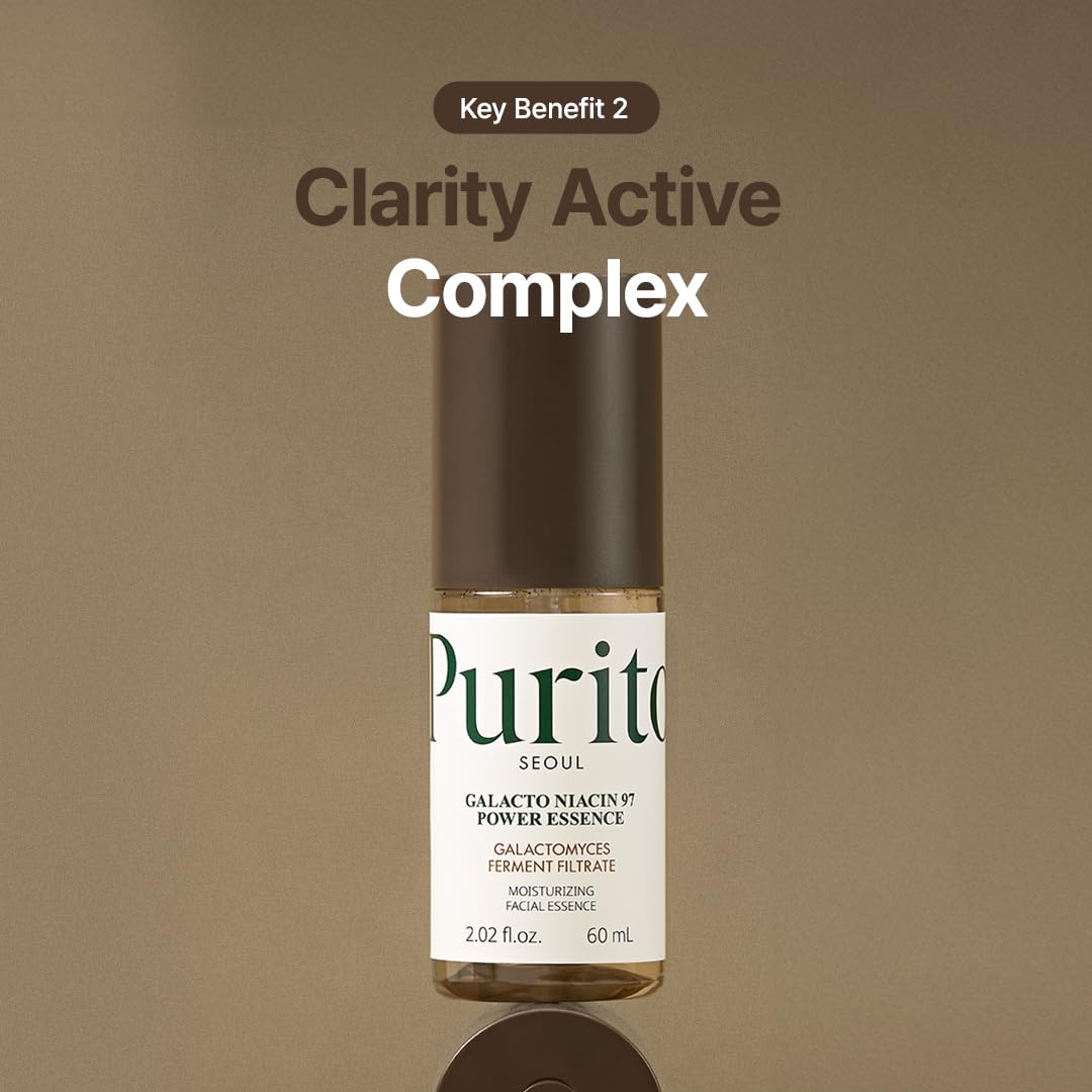 PURITO next to hand for scale, 2 fl.oz size and travel-friendly benefit