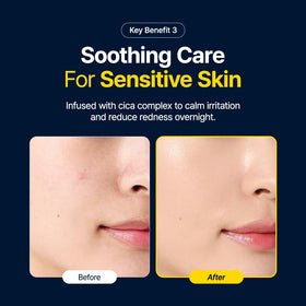 PURITO sleeping pack in nighttime bathroom scene promoting restorative use