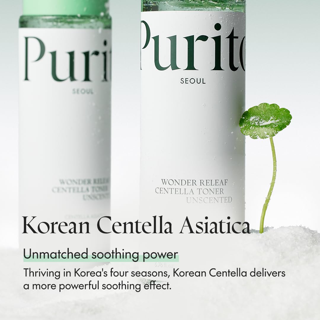 PURITO application patting on face for soothing redness relief