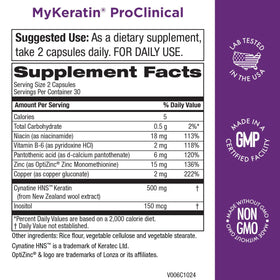 Purity Products MyKeratin capsule close-up highlighting vegan capsule and absorption