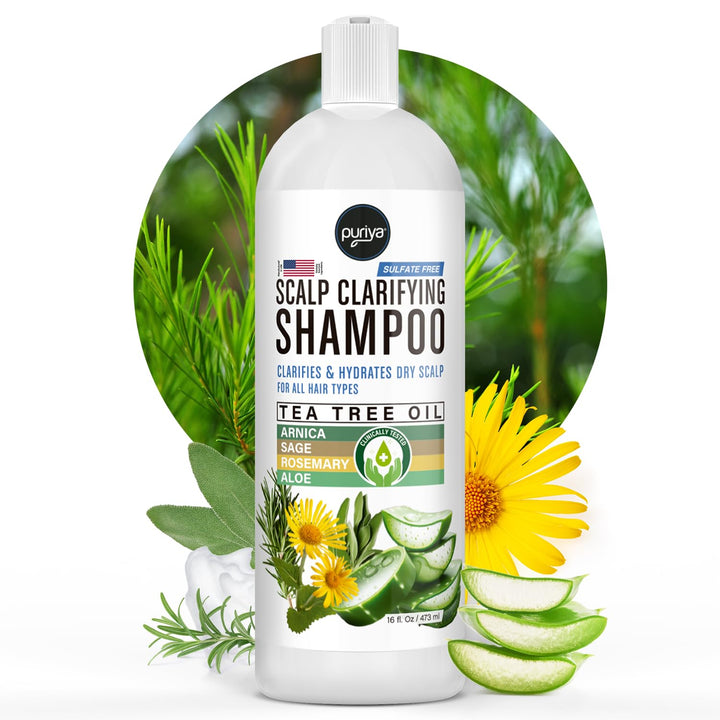 Puriya bottle front 16oz showing packaging and clear benefit of scalp relief