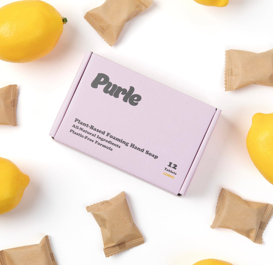 Purle front packaging showing 12-pack and eco benefits