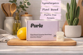 Purle tablet close-up texture highlighting compact, travel-friendly design