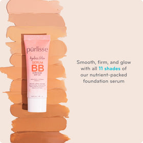 pūrlisse on model in daylight, dewy finish for fresh appearance