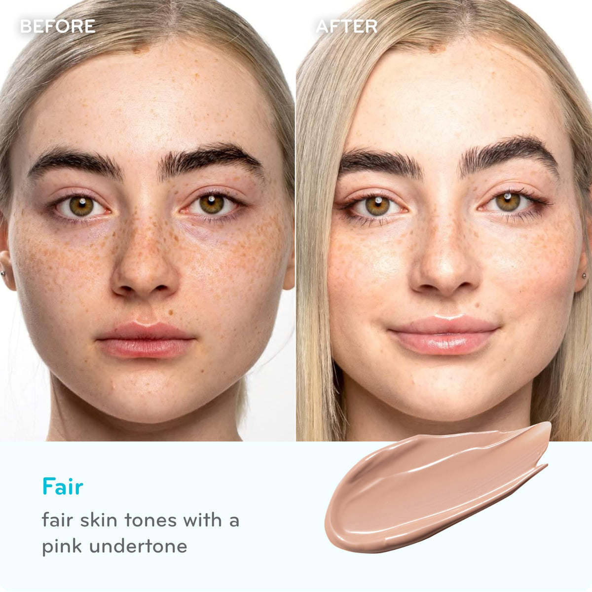 pūrlisse blended half face before and after for natural coverage