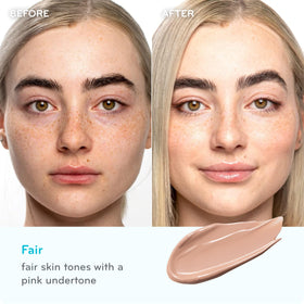 pūrlisse blended half face before and after for natural coverage