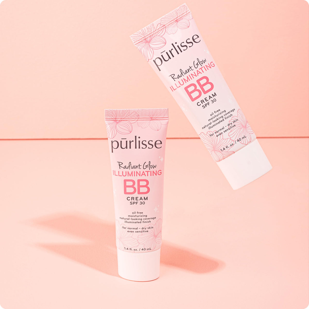 pūrlisse before and after cheek swatch showing improved radiance