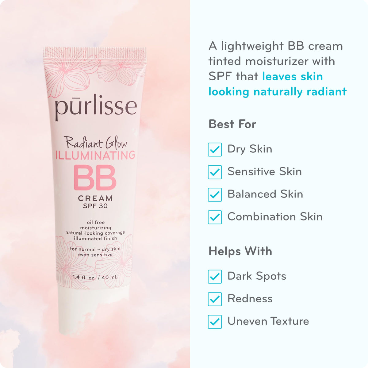 pūrlisse dewy texture swipe that highlights moisturizing finish