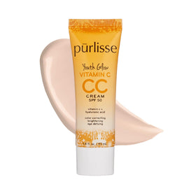 pūrlisse CC cream front packaging showing product and shade Fair