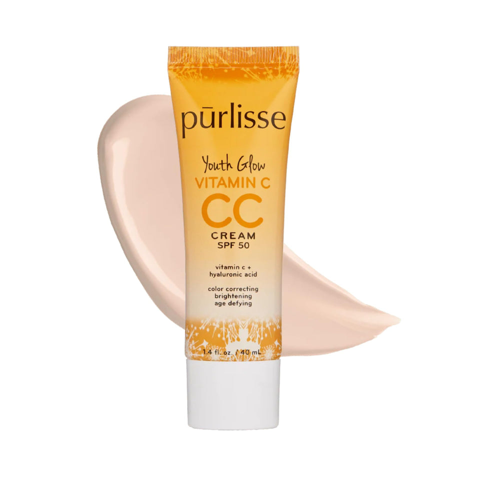 pūrlisse CC cream front packaging showing product and shade Fair