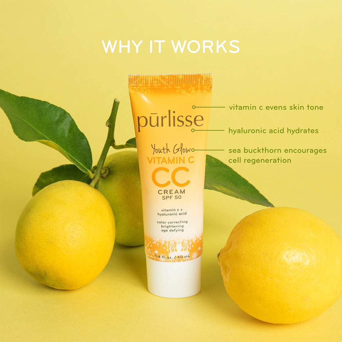pūrlisse open cap and label detail showing SPF 50 protection claim