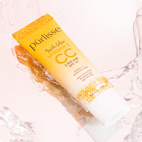 pūrlisse CC cream beside Silk Glow BB Base primer for layering