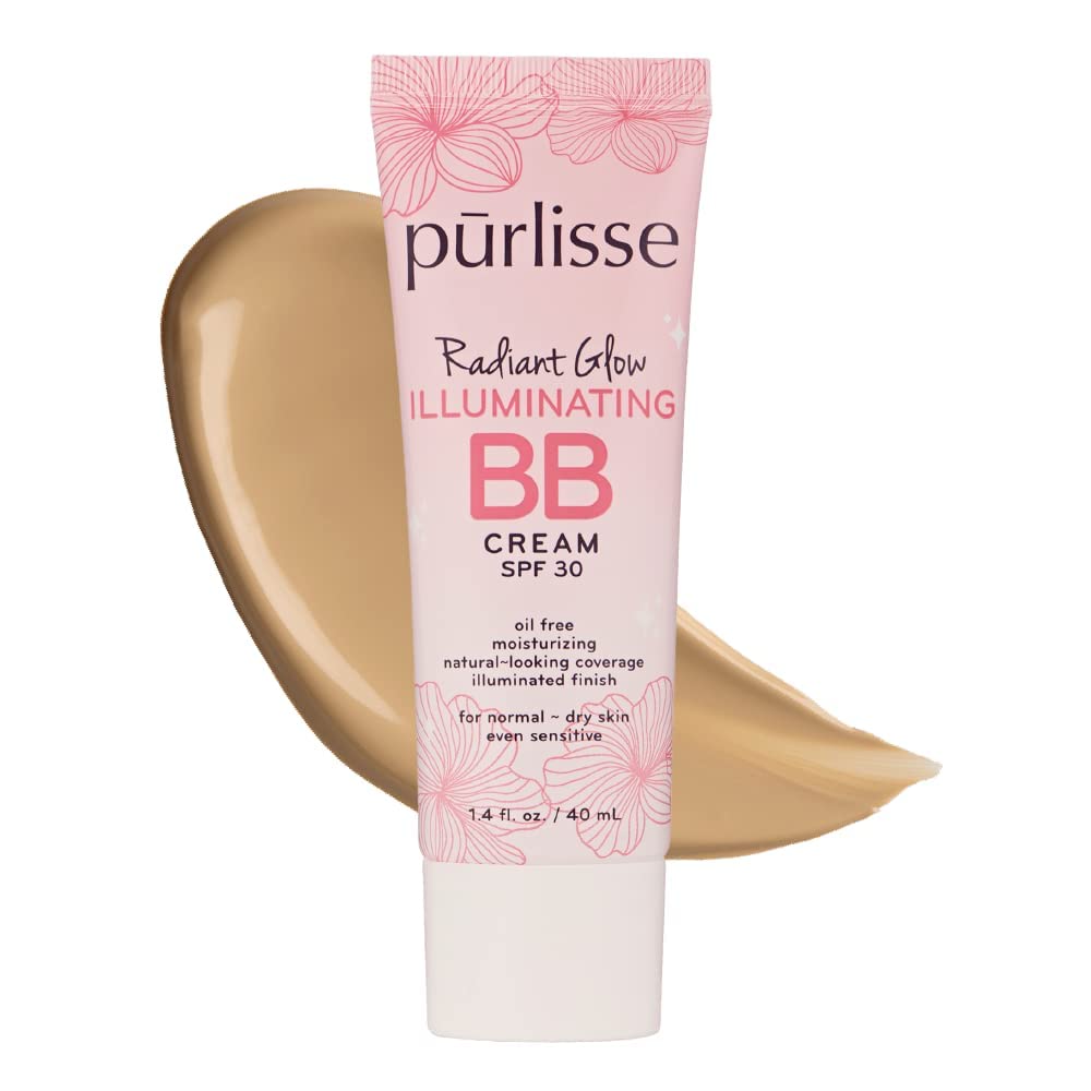 pūrlisse Radiant Glow BB Cream front tube shows product and SPF 30 benefit