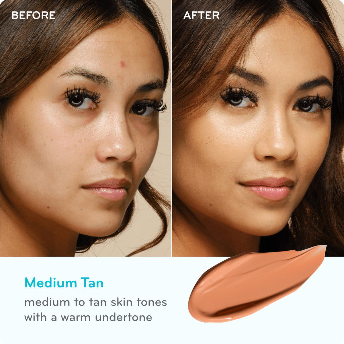 pūrlisse application with fingertips demonstrating easy blend and coverage benefit