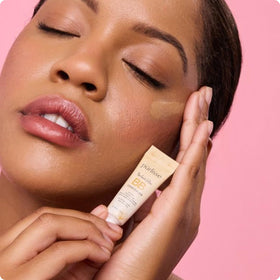 pūrlisse concealer on bathroom vanity in lifestyle scene for everyday beauty routine benefit