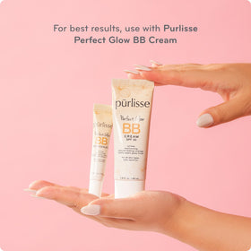 pūrlisse concealer paired with Perfect Glow BB cream to show layered glow option