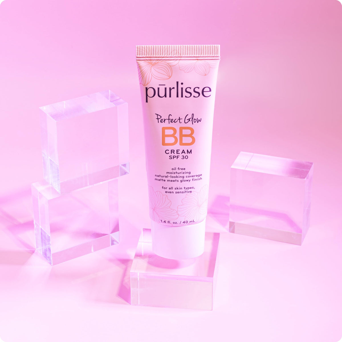 pūrlisse before and after showing evened skin tone and natural finish