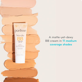 pūrlisse Perfect Glow label detail highlighting SPF 30 and clean formulation