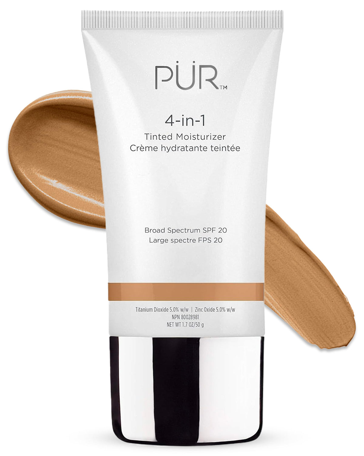 PÜR MINERALS front packaging showing warm nude shade and benefits