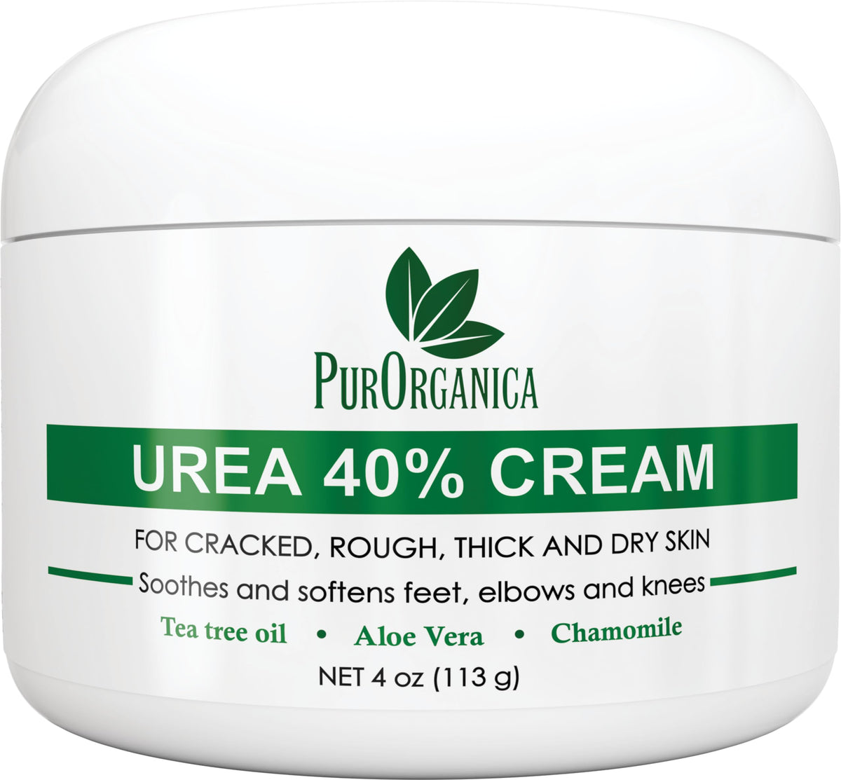 PurOrganica front packaging showing professional-strength urea 40% and benefit of smoother heels