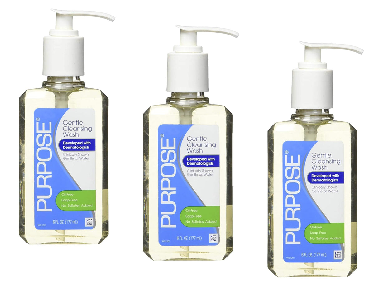 Purpose front packaging showing cleanser and clear benefit for gentle daily use