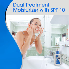 Purpose lotion being dispensed from tube to show lightweight texture and absorption
