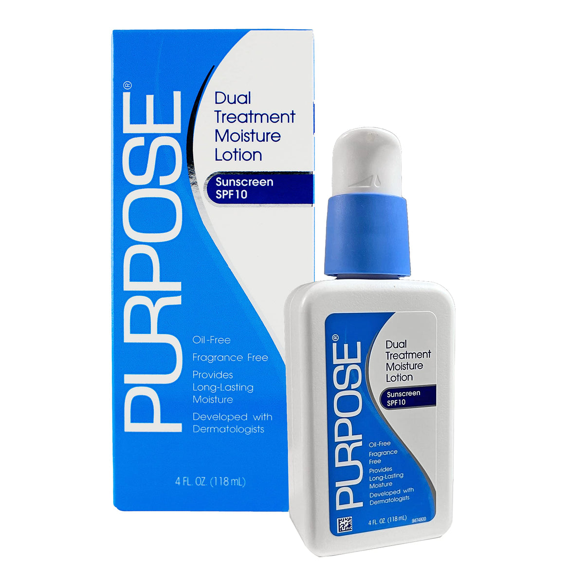 Purpose lotion texture close-up displaying smooth, fast-absorbing consistency