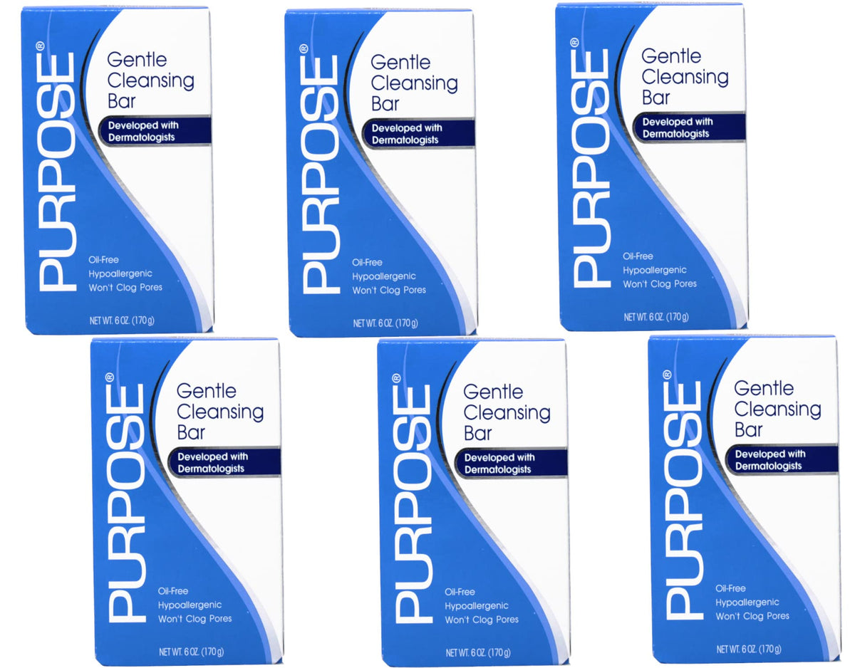 PURPOSE cleansing bar front packaging showing brand and gentle formula benefit