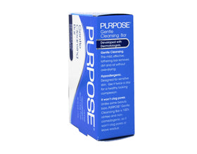 PURPOSE cleansing bar on draining soap dish to show quick drying and longer life