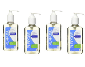 Purpose gentle cleansing wash front packaging showing four 6oz pumps for convenience