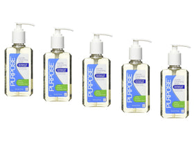 Purpose front pump bottle showing packaging and easy dispensing benefit